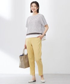 J.PRESS LADIES S 【洗える】パネルボーダー Tシャツ