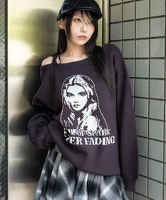 WEGO 【2025年秋冬新作】2WAYグラフィックワンショルBIGニット