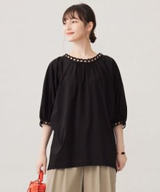 自由区 S 【洗える】コード刺繍 カットソー