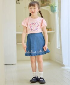 ANY KIDS フラワー 刺繍 Tシャツ