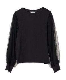 Green Parks 袖チュールドッキングリブプルオーバー