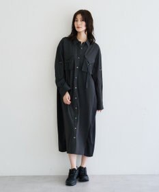 YECCA VECCA ミリタリーロングシャツワンピース