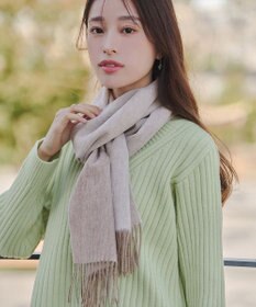 Tiaclasse L 【洗える】Vネックリブ編みニット