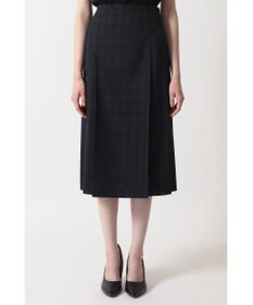 DAKS ビッグシャドーチェック セミフレアプリーツスカート