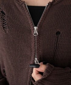 WEGO ダメージメッシュショートパーカー