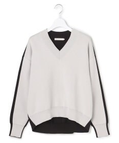 ICB 【先行予約】 コットンポリエステルスムース Vネックニット