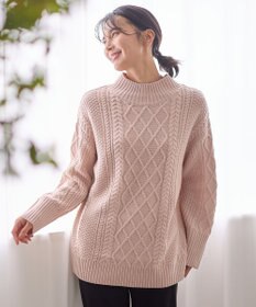 ANY L ソフトタッチケーブルニットチュニック