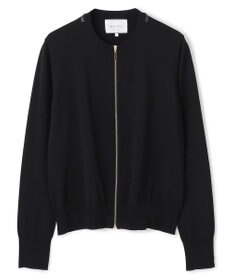 BEIGE， 【洗える】NADIA / レザーラインジップカーディガン