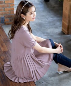 Tiaclasse 【新色追加・洗える】サイドプリーツチュニックブラウス