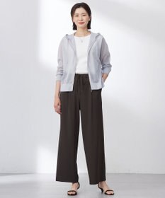 J.PRESS LADIES 【洗える・接触冷感・吸水速乾】Lightジョーゼット ワイド パンツ