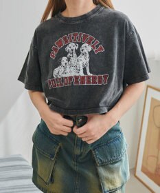 WEGO ヴィンテージウォッシュグラフィックショートT