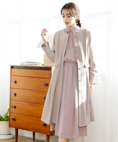 Tiaclasse 【洗える】細リボンギャザーワンピース