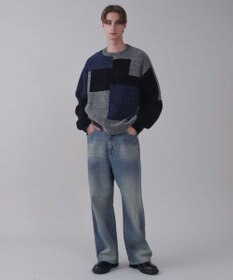 WEGO 【ユニセックス着用ITEM】ベロアモールカラーブロックプルオーバー