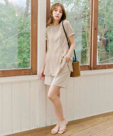 Tiaclasse 【新色追加・洗える】サイドプリーツチュニックブラウス