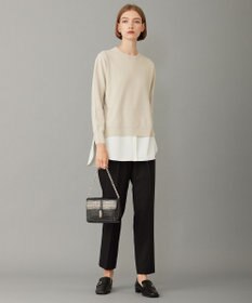 ICB 【洗える】クロスコンビ シャツドッキングプルオーバー