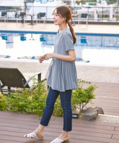 Tiaclasse 【新色追加・洗える】サイドプリーツチュニックブラウス