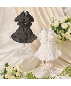 PET PARADISE cherircouture フリルリボン ワンピース 《ホワイト》 小型犬