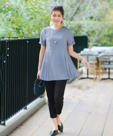 Tiaclasse 【新色追加・洗える】サイドプリーツチュニックブラウス