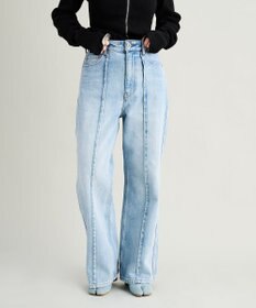 woadblue 【157】HW Semi Wide Flare TUCK Pants デニムパンツ