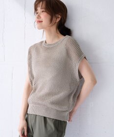 ANY フレンチスリーブメッシュニット