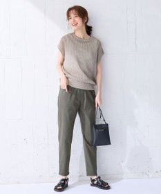 ANY フレンチスリーブメッシュニット