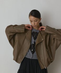 GRACE CONTINENTAL フェイクレザーライダース