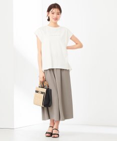 ANY SIS サテンコンビロゴ Tシャツ