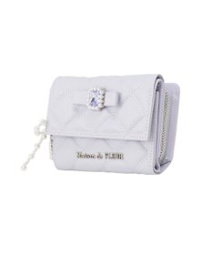 Maison de FLEUR ビジューリボンキルティングウォレット