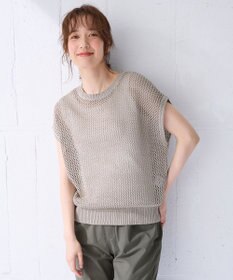 ANY フレンチスリーブメッシュニット