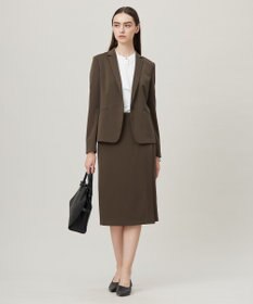 ICB 【洗える】ストレッチジョーゼット ラッフルデザインブラウス