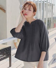 Tiaclasse L 【洗える】ラグランタックブラウス