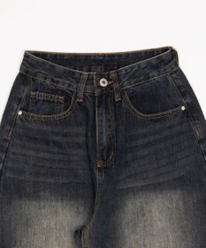 WEGO バックベルトクロスバギーデニム