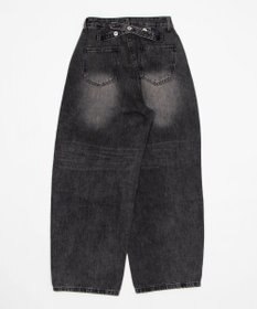 WEGO バックベルトクロスバギーデニム