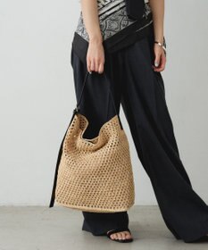 russet 《かごバッグ》インドラフィアワンショルダーバッグ(TI-369)