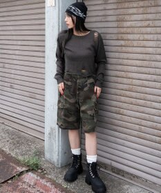 WEGO モヘアタッチダメージショートニット