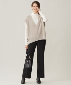 自由区 S 【洗える】コットンウールミドルゲージニット ベスト