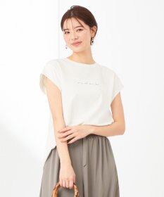 ANY SIS サテンコンビロゴ Tシャツ