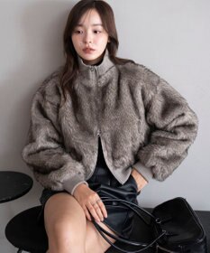 WEGO 【25年秋冬新作】フェイクファーショートブルゾン