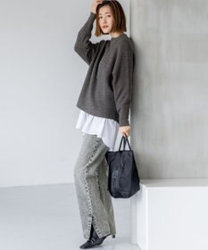 23区 【洗える】ウールカシミヤラメ ドルマンスリーブ ニット