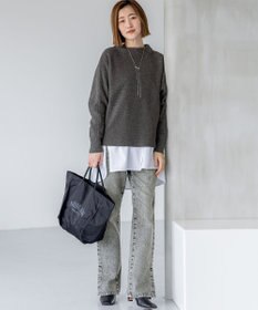 23区 【洗える】ウールカシミヤラメ ドルマンスリーブ ニット