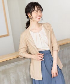 Tiaclasse L 【洗える】シルエットの変化を楽しめる麻調ドロストジャケット