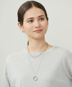 自由区 ダブルチェーンリング ネックレス マットシルバー