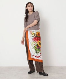 MOONBAT PAUL&JOE ACCESSOIRES(ポール & ジョー) シルクスカーフ 気球 ブーケ 88cm×88cm　手洗いOK