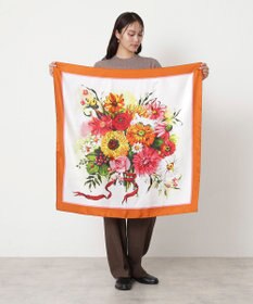 MOONBAT PAUL&JOE ACCESSOIRES(ポール & ジョー) シルクスカーフ 気球 ブーケ 88cm×88cm　手洗いOK