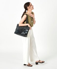 LeSportsac TWO HANDLE ZIP TOTE/ブラックシャイン