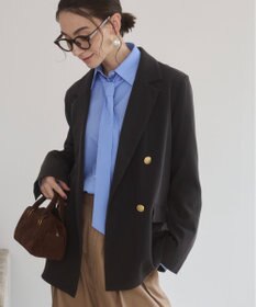 WEGO 【ANGIE VINTAGE/S/Mサイズ展開 / オケージョン対応 / セレモニー対応】ゴールドボタン テーラードジャケット / 金ボタン ダブル ブレザー