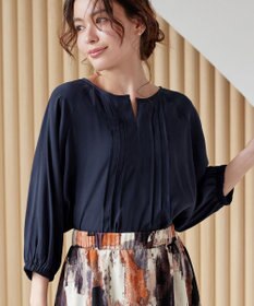Tiaclasse L 【洗える】ラグランタックブラウス