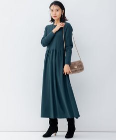 23区 【洗える】ヴィスコースストレッチ Aライン ニットワンピース