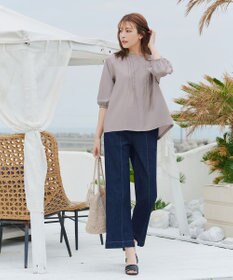 Tiaclasse L 【洗える】ラグランタックブラウス