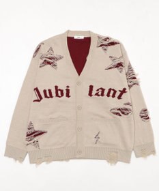 WEGO 【ユニセックス着用ITEM】ダメージジャガードカーディガン